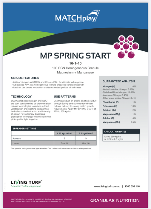 MP Spring Start Fertiliser (16-1-10) - 20kg