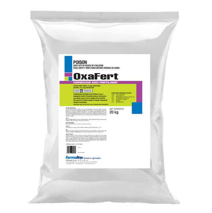 OxaFert Pre-Emergent Herbicide + Fertiliser - 20kg