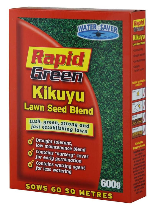 Rapid Green Kikuyu Lawn Seed Blend - 600gm