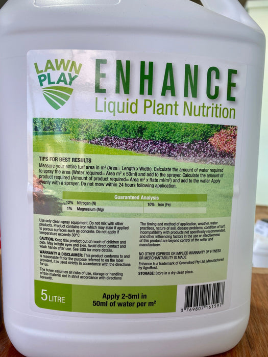 LawnPlay Enhance Premium Liquid Fertiliser (12-0-0 + 10Fe + 1Mg)