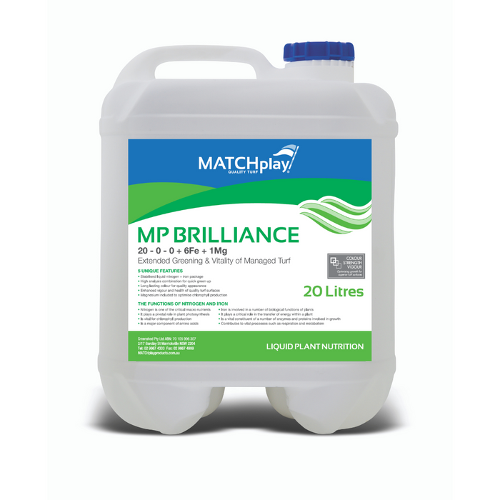 MP Brilliance Liquid Fertiliser (20-0-0 + 6Fe + 1Mg) - 20L