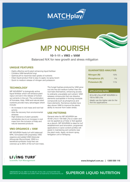 MP Nourish Superior Liquid Nutrition (10-1-11) + Biostimulants - 20L